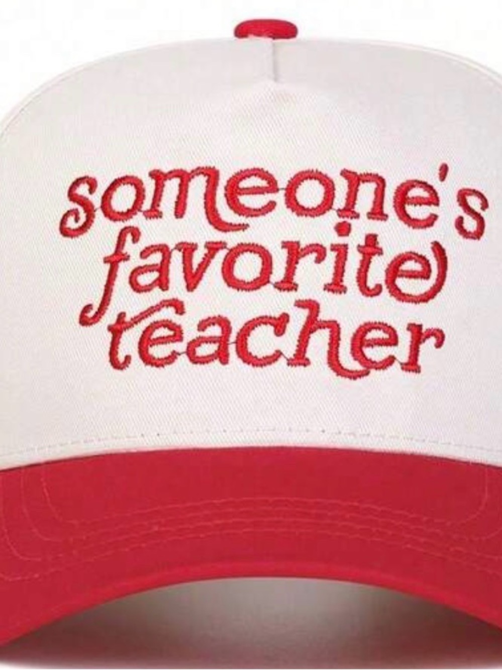 Someone's Favorite Teacher Kids Red & White Baseball Cap